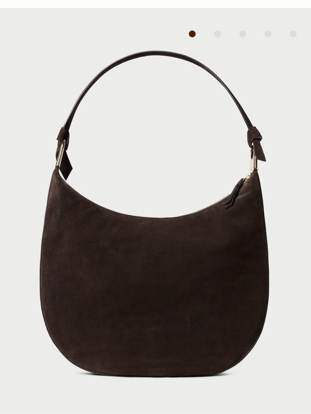Loeffler Randall morgan Dark Brown Suede Hobo bag knot handle purse